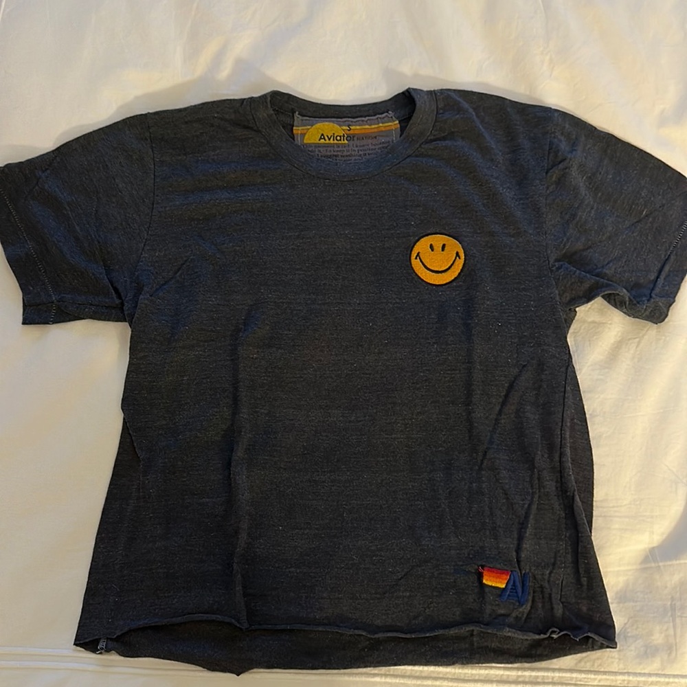 Aviator Nation Navy Blue Smiley T Shirt